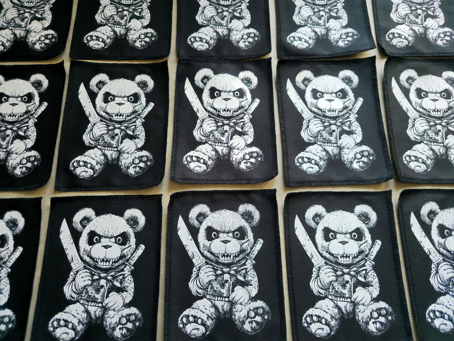 Killer Teddy Bear Patch | Handmade Screen Printed Patch | Sew on Patch