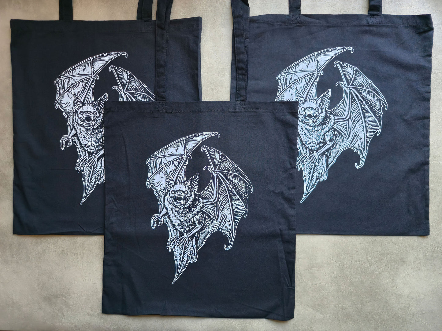 Screaming Chiroptera Tote Bag | Screen Printed Bat | Cotton Tote Bag