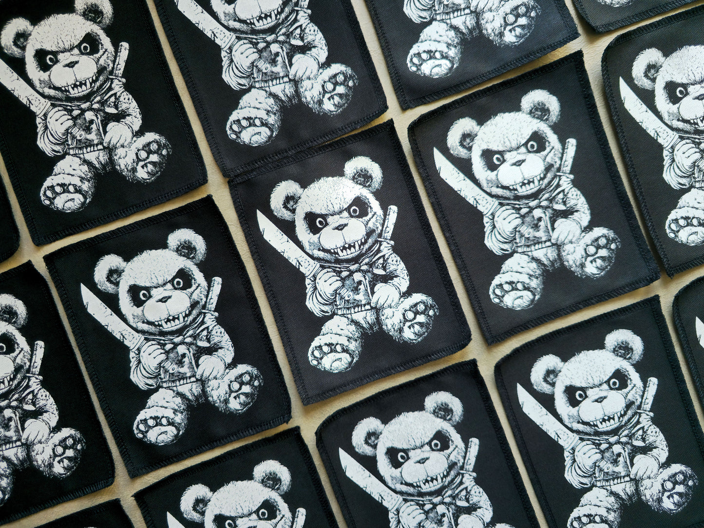 Killer Teddy Bear Patch | Handmade Screen Printed Patch | Sew on Patch