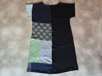 Eye See You Patch Dress | Handmade Screen Printed Dress | Zero waste Patchwork Dress