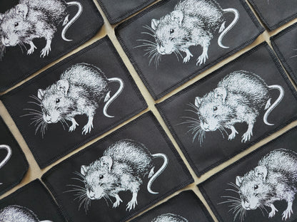 Rat Patch | Handmade Screen Printed Patch | Sew on Patch