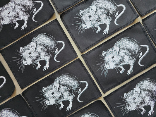 Rat Patch | Handmade Screen Printed Patch | Sew on Patch