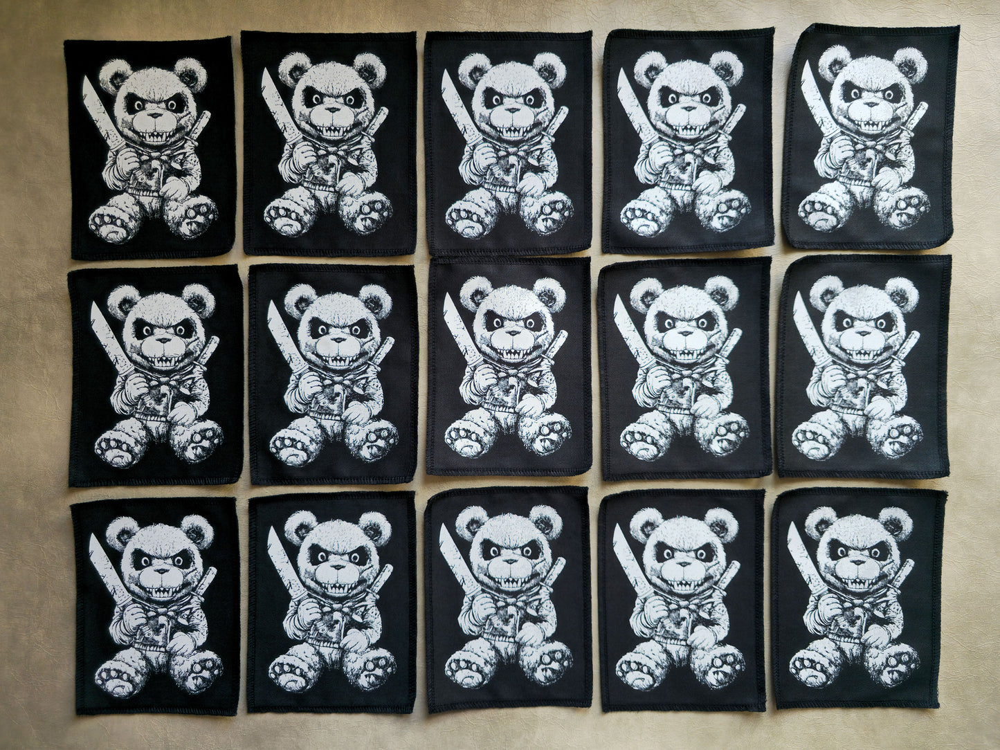 Killer Teddy Bear Patch | Handmade Screen Printed Patch | Sew on Patch