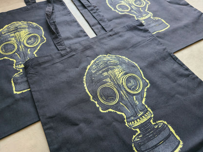 Gasmask Tote Bag | Screen Printed Rat Tote | Cotton Tote Bag