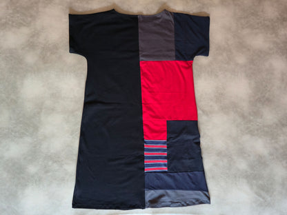 Baphomet Patch Dress | Handmade Screen Printed Dress | Zero waste Patchwork Dress