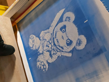 Killer Teddy Bear Patch | Handmade Screen Printed Patch | Sew on Patch