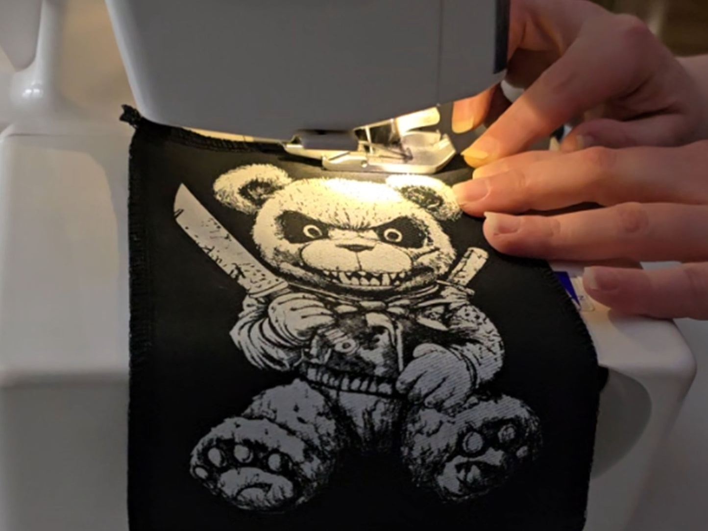 Killer Teddy Bear Patch | Handmade Screen Printed Patch | Sew on Patch