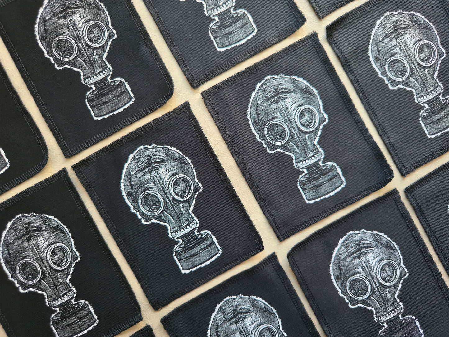 Gas Mask Patch | Handmade Screen Printed Patch | Sew On Patch