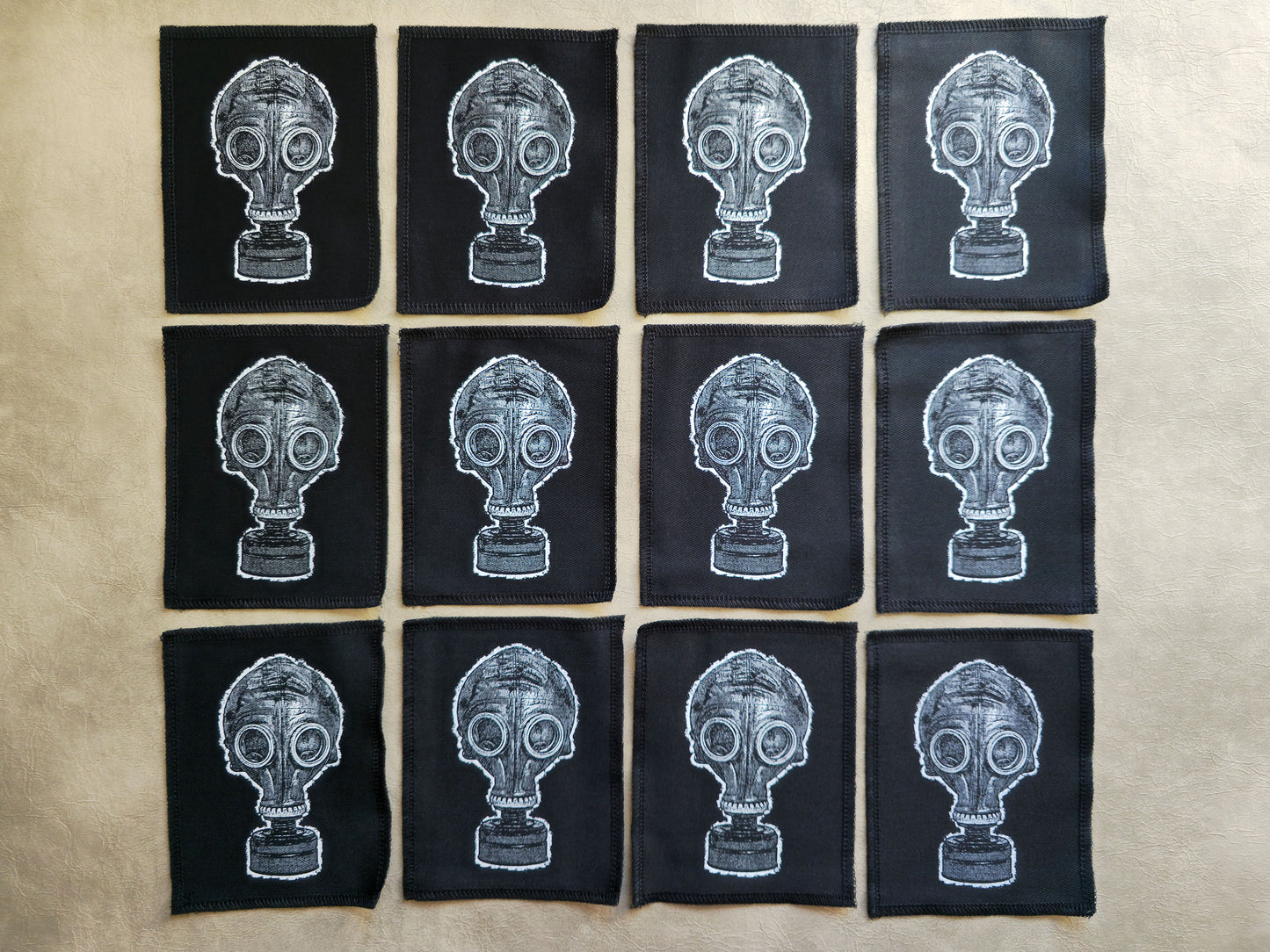 Gas Mask Patch | Handmade Screen Printed Patch | Sew On Patch