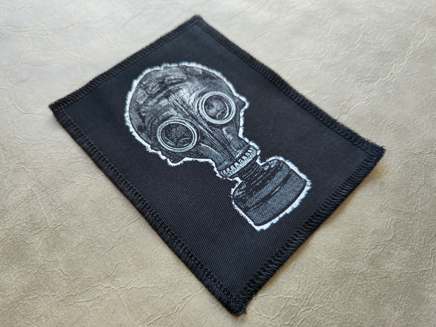 Gas Mask Patch | Handmade Screen Printed Patch | Sew On Patch