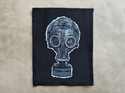Gas Mask Patch | Handmade Screen Printed Patch | Sew On Patch