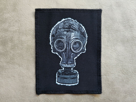 Gas Mask Patch | Handmade Screen Printed Patch | Sew On Patch