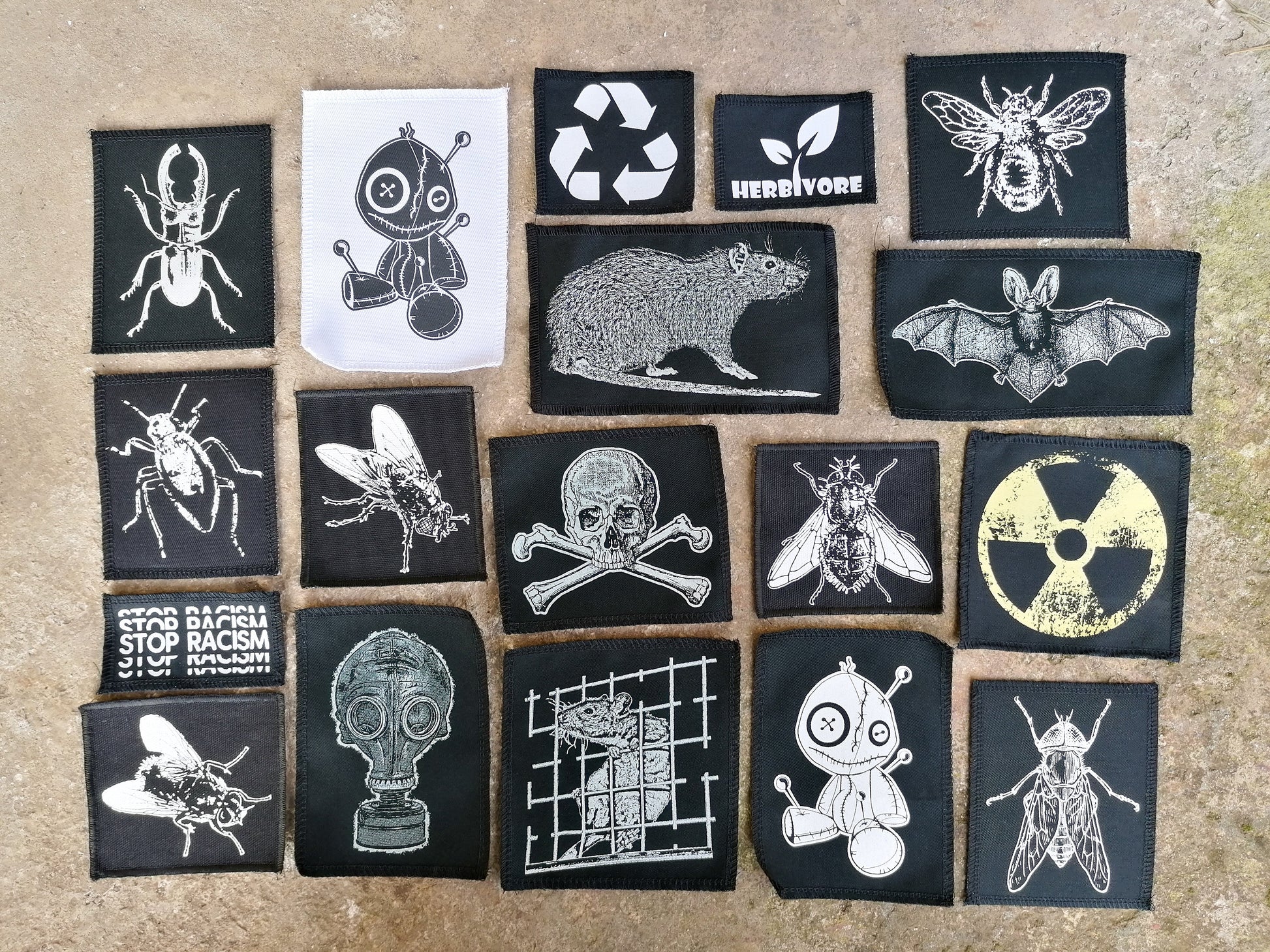 Bat Patch | Handmade Screen Printed Patch | Gothic Punk Psychobilly Patch | Crust Punk Patch | Bat Print | Occult Patch | Gothic Patch