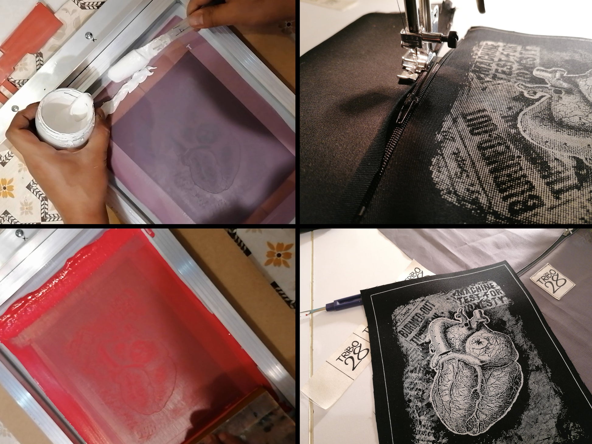 Heart Anatomy Zipper Pouch | Machine Test For Honesty | Unique Art | Screen Printed Pouch