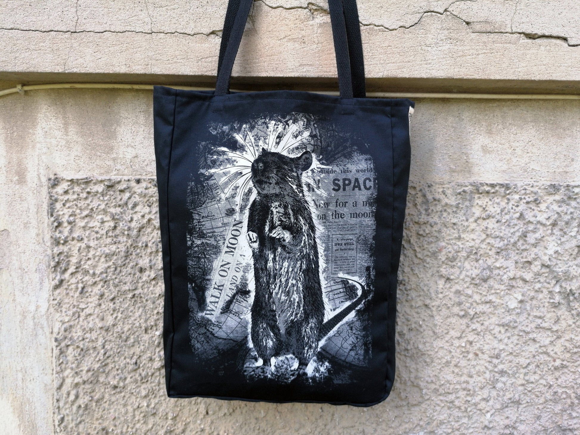 Rat Tote Bag | Unique Screen Printed Tote | Handmade Bag