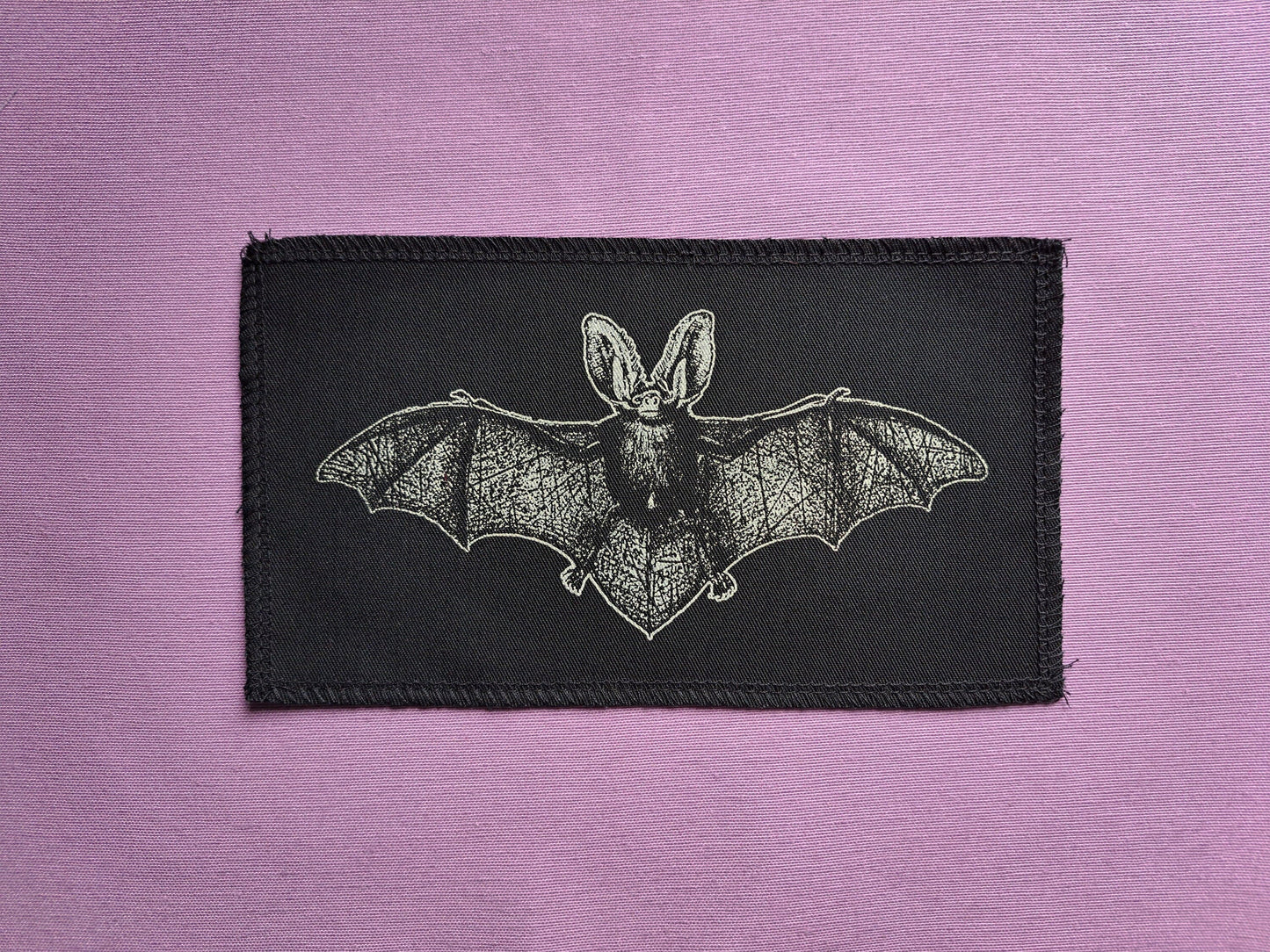 Bat Patch | Handmade Screen Printed Patch | Gothic Punk Psychobilly Patch | Crust Punk Patch | Bat Print | Occult Patch | Gothic Patch