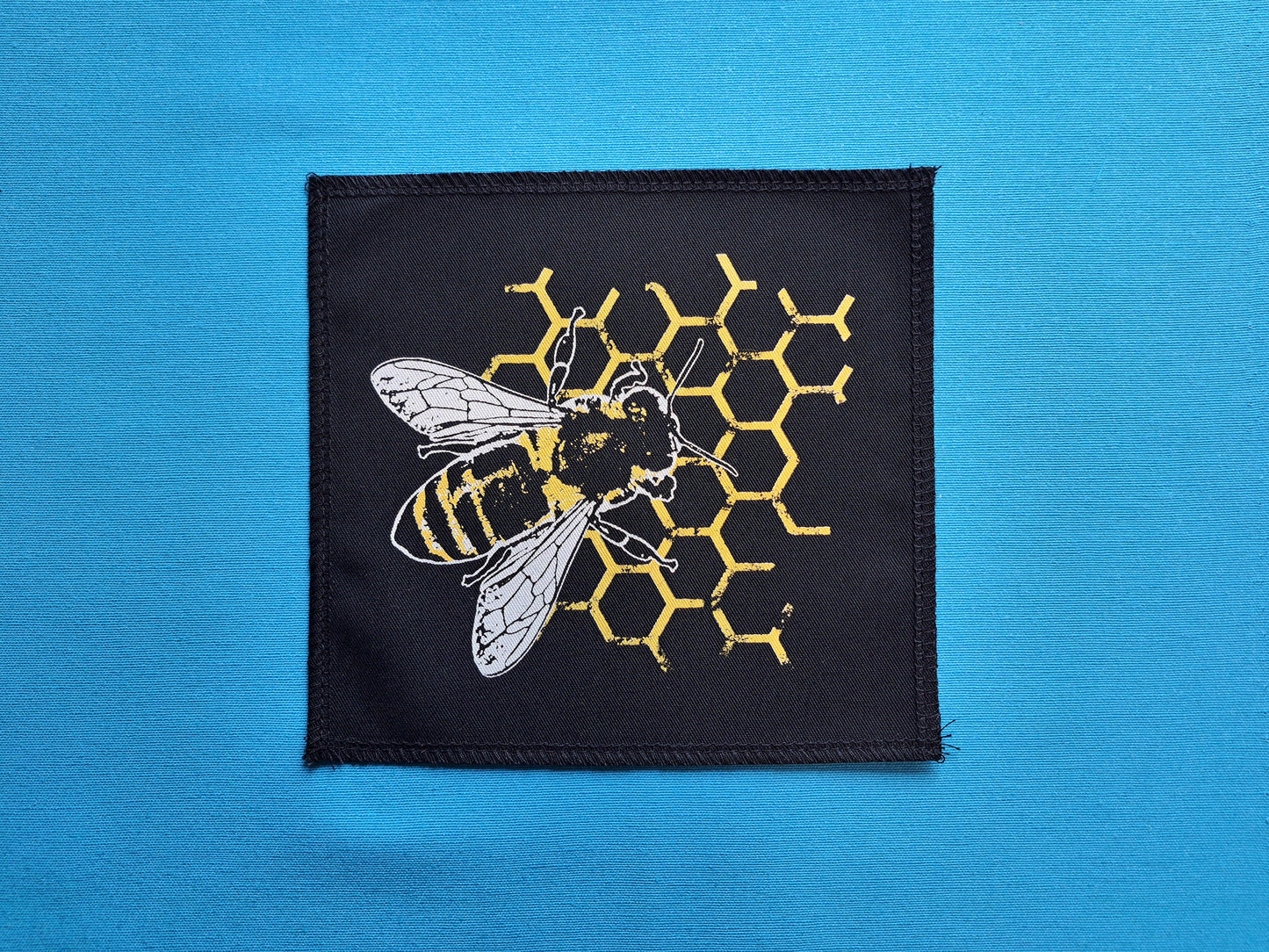 Bee Comb Patch | Screen Printed Patch | High Quality Patch | Bee Lover | Handmade Patch | Bee Print