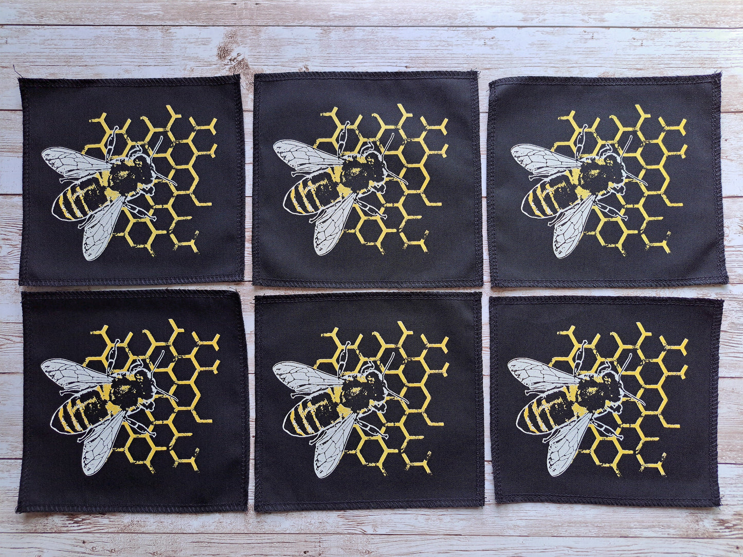 Bee Comb Patch | Screen Printed Patch | High Quality Patch | Bee Lover | Handmade Patch | Bee Print