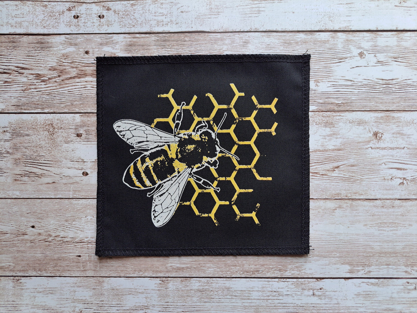 Bee Comb Patch | Screen Printed Patch | High Quality Patch | Bee Lover | Handmade Patch | Bee Print