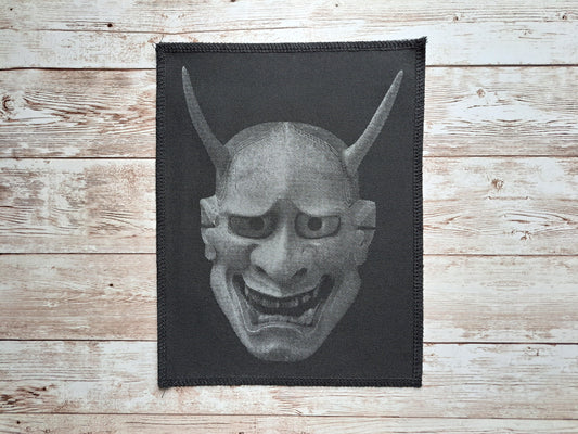 Oni Mask Patch | Sreen Printed Patch | Sew On Patch | Hanya Mask Patch