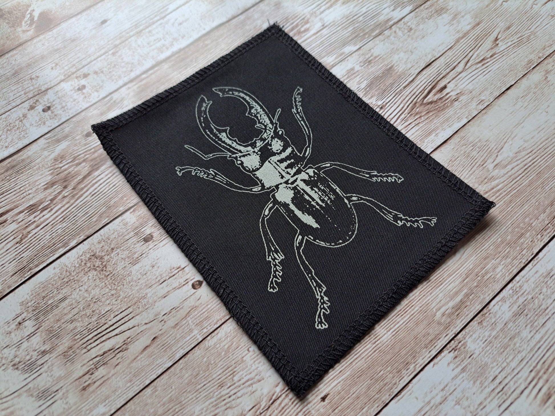 Stag Beetle Patch | Screen Printed Patch | Sew On Patch | Horned Bug Patch