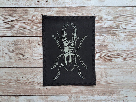 Stag Beetle Patch | Screen Printed Patch | Sew On Patch | Horned Bug Patch