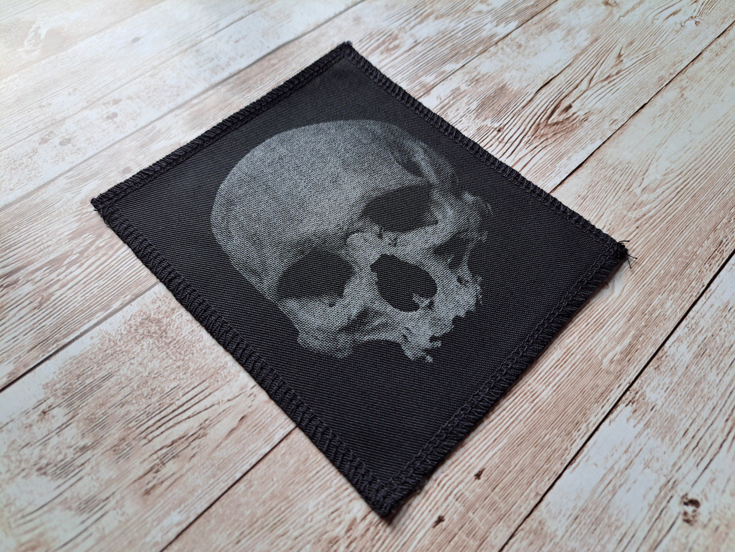 Skull Patch | Dark Gothic Punk Patch | Horror Patch | Halftone Patch | Skull Print | Dark Psycho Patch