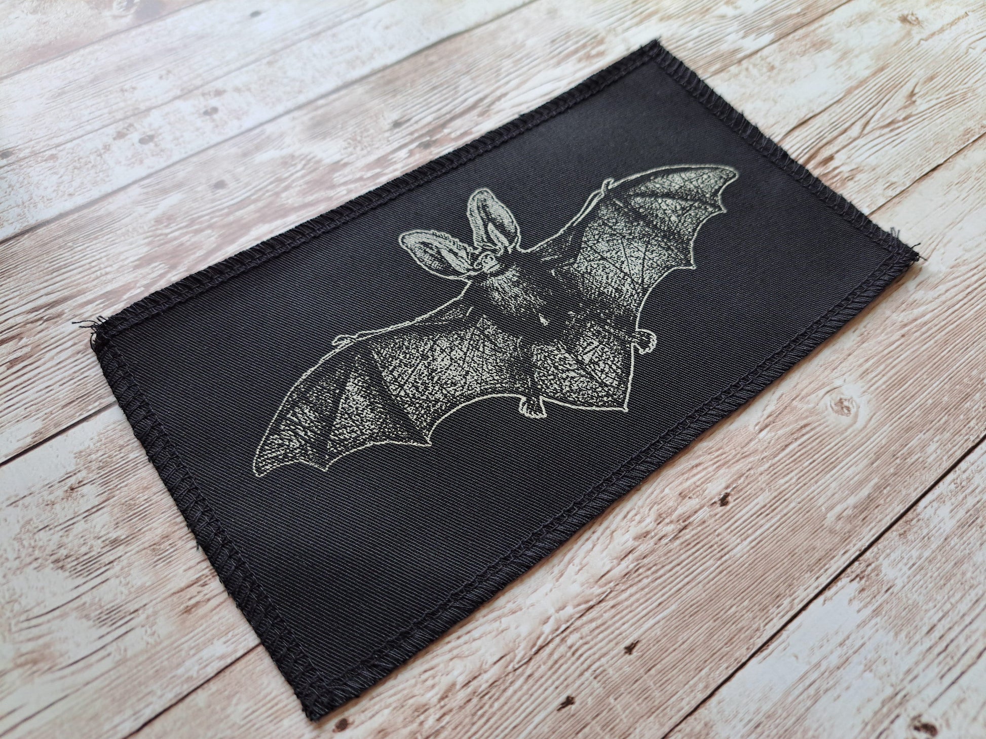 Bat Patch | Handmade Screen Printed Patch | Gothic Punk Psychobilly Patch | Crust Punk Patch | Bat Print | Occult Patch | Gothic Patch