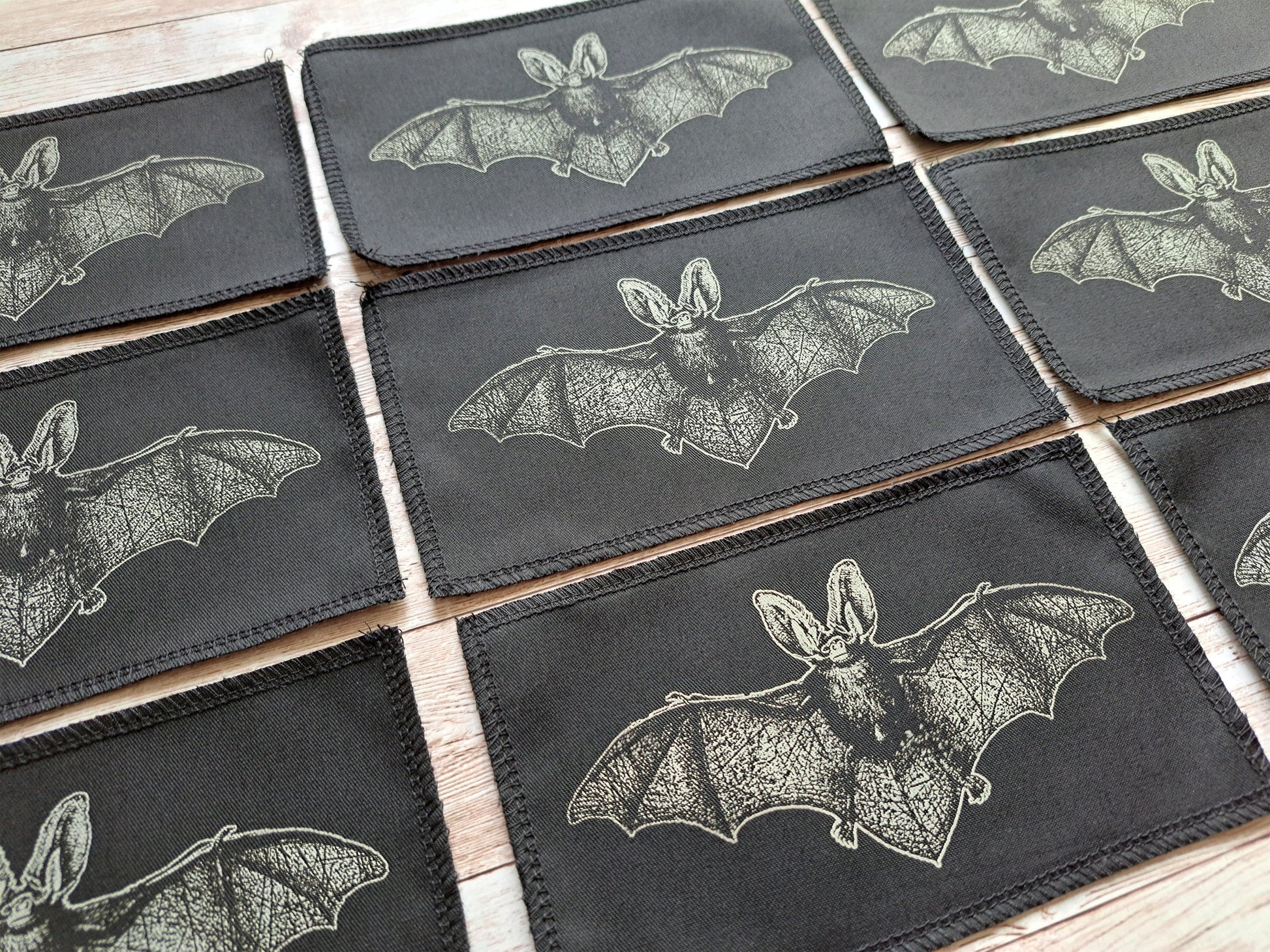 Bat Patch | Handmade Screen Printed Patch | Gothic Punk Psychobilly Patch | Crust Punk Patch | Bat Print | Occult Patch | Gothic Patch