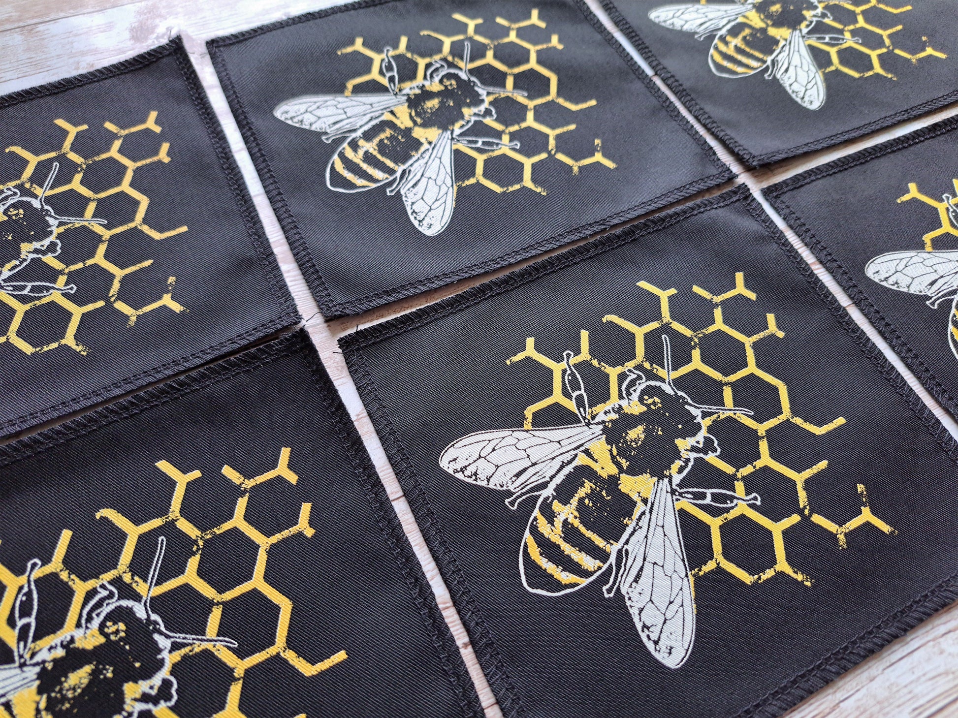 Bee Comb Patch | Screen Printed Patch | High Quality Patch | Bee Lover | Handmade Patch | Bee Print