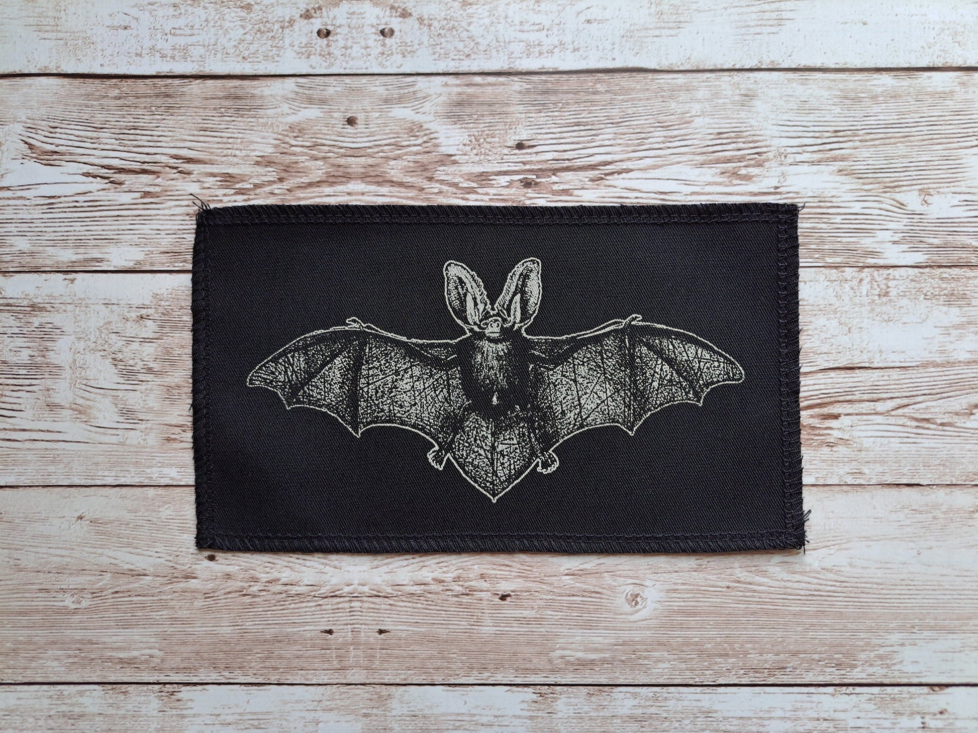 Bat Patch | Handmade Screen Printed Patch | Gothic Punk Psychobilly Patch | Crust Punk Patch | Bat Print | Occult Patch | Gothic Patch