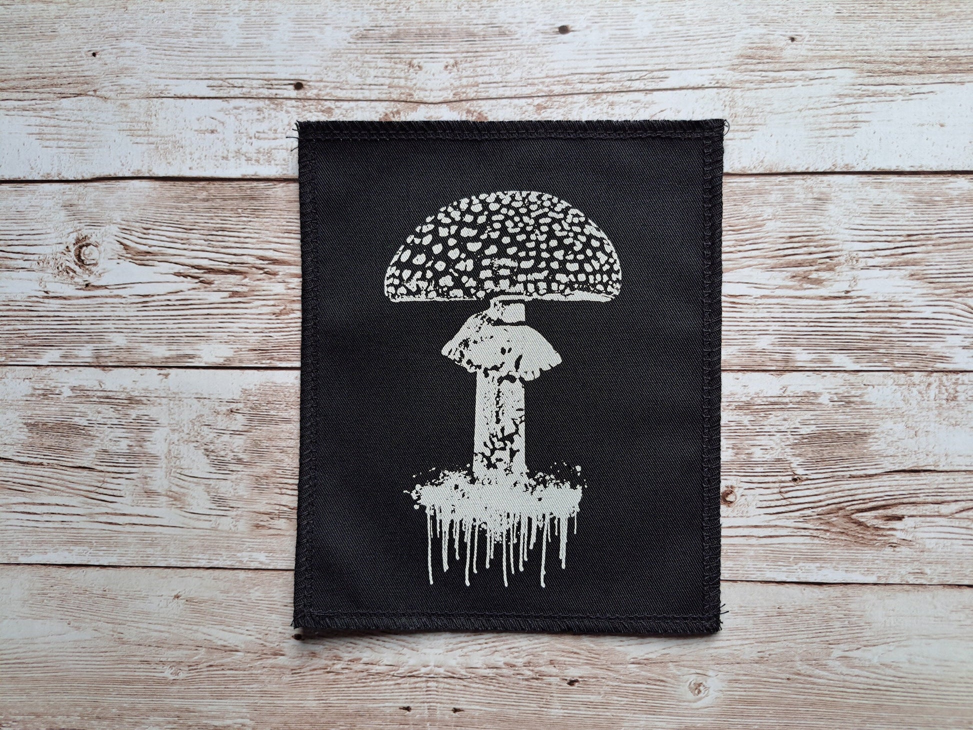 Toadstool Mushroom Patch | Amanita Muscaria | Screen Printed Patch | Sew On Patch | Poison Fungi Patch