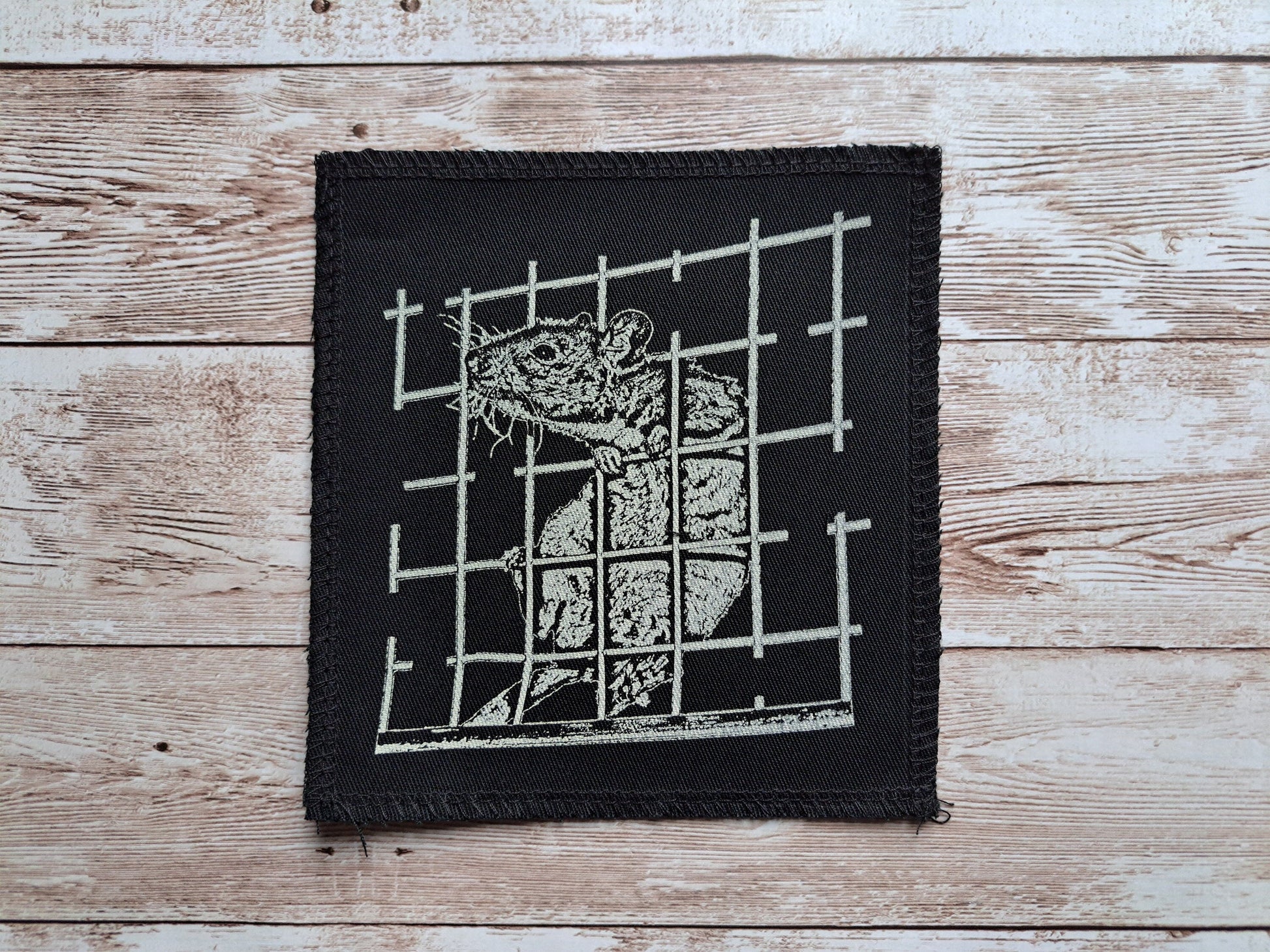 Rat Out Of Cage Patch | Rat Screen Printed | High Quality Patch | Punk Accessories | Clothing Patch