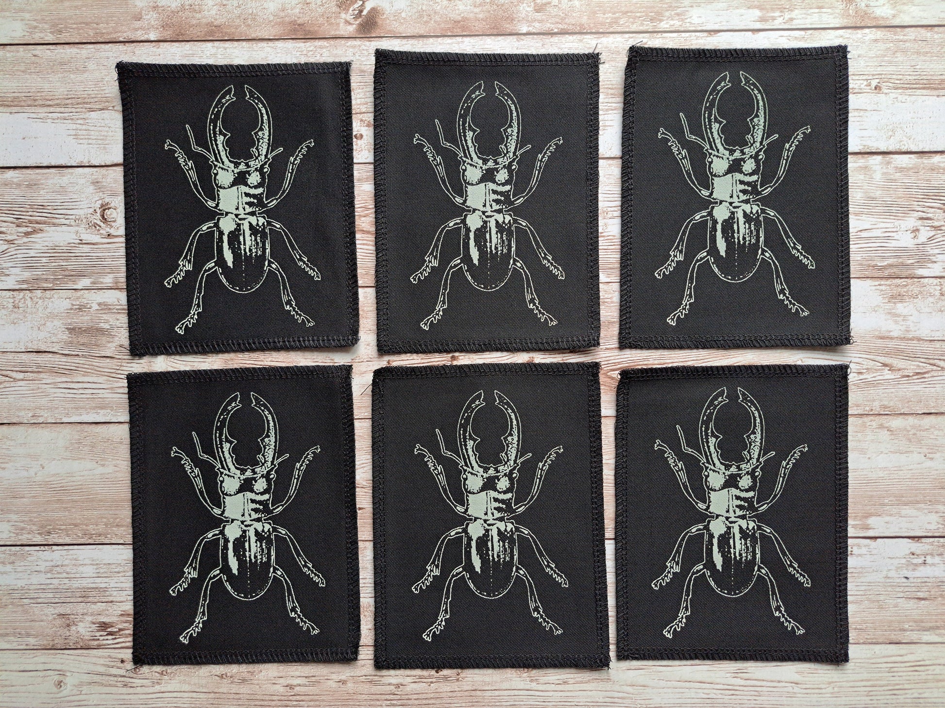 Stag Beetle Patch | Screen Printed Patch | Sew On Patch | Horned Bug Patch