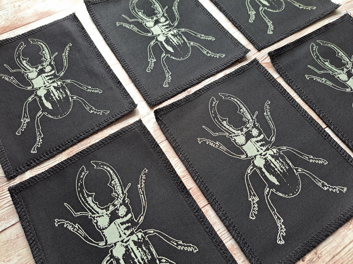 Stag Beetle Patch | Screen Printed Patch | Sew On Patch | Horned Bug Patch