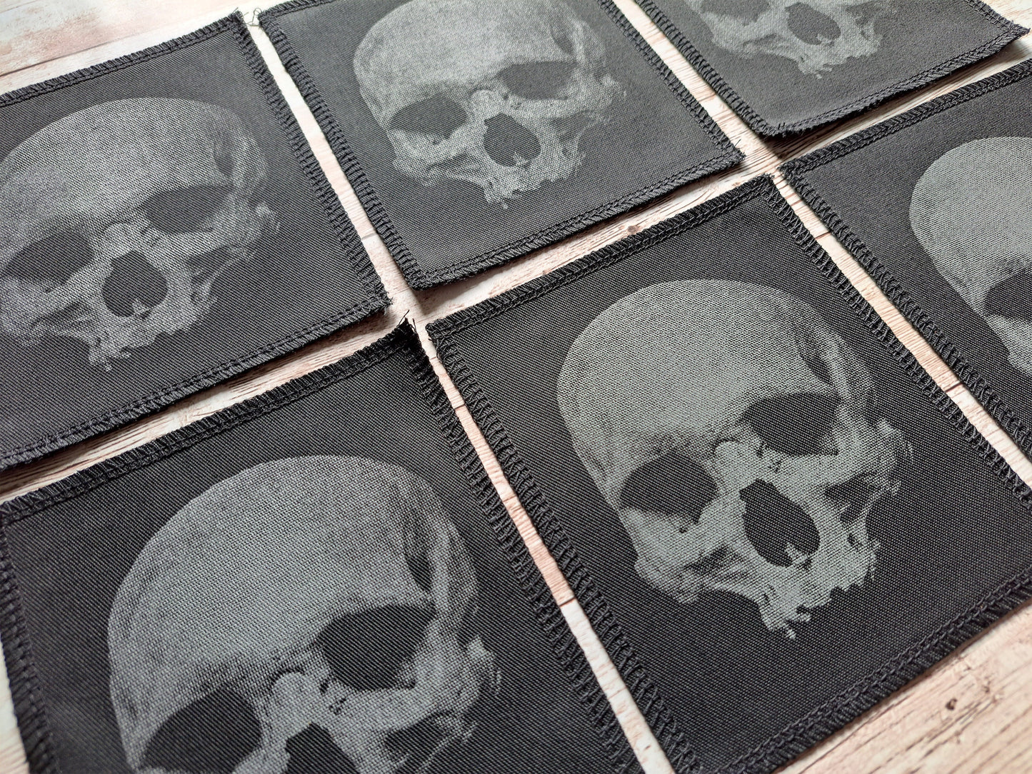 Skull Patch | Dark Gothic Punk Patch | Horror Patch | Halftone Patch | Skull Print | Dark Psycho Patch