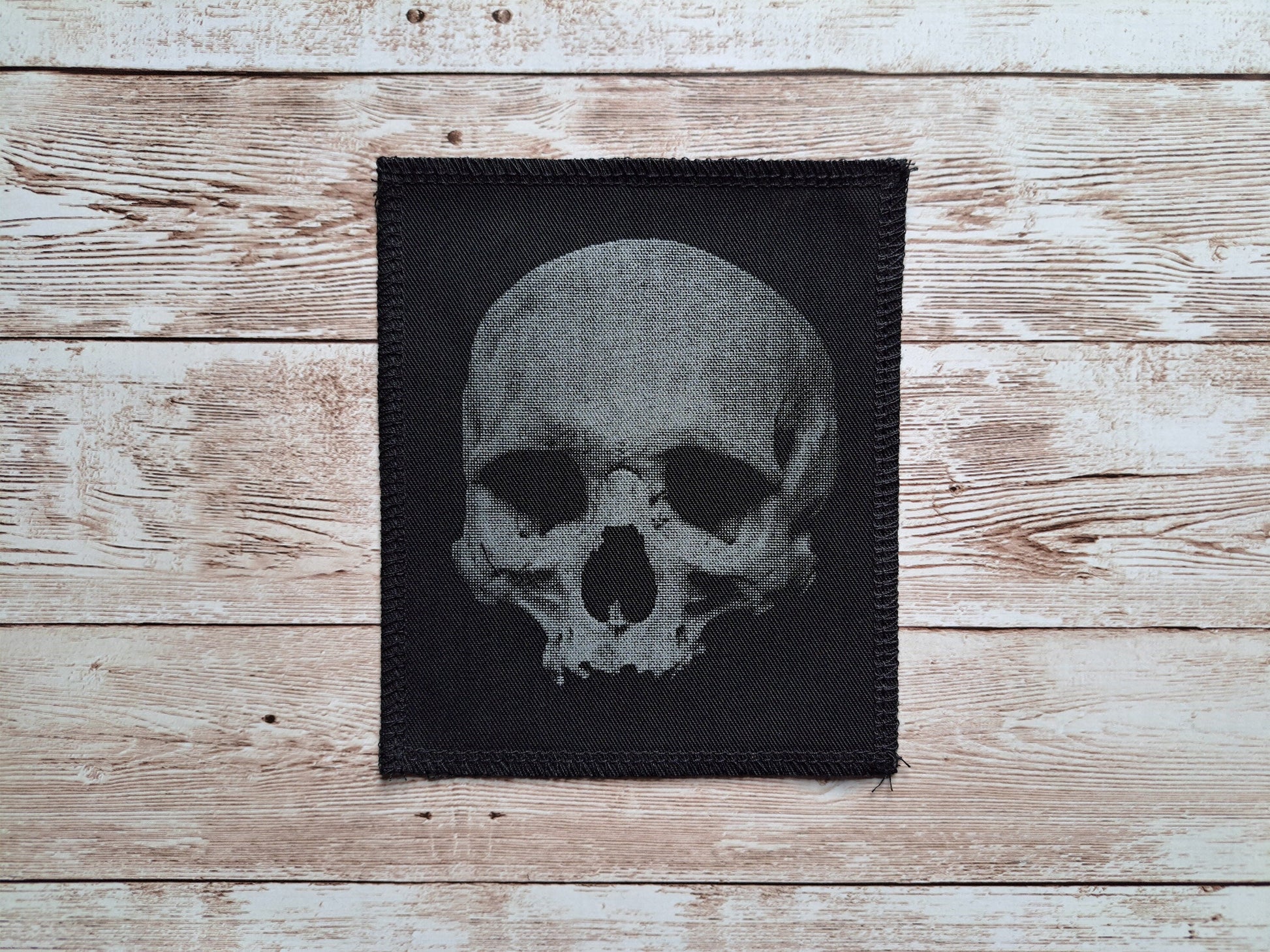 Skull Patch | Dark Gothic Punk Patch | Horror Patch | Halftone Patch | Skull Print | Dark Psycho Patch