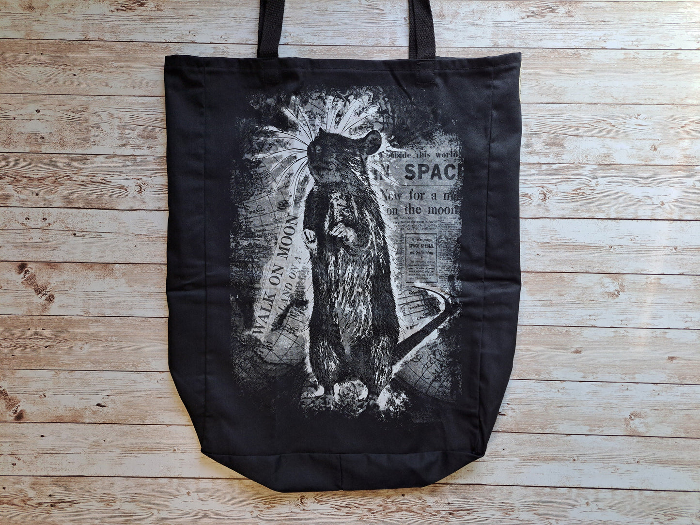 Rat Tote Bag | Unique Screen Printed Tote | Handmade Bag