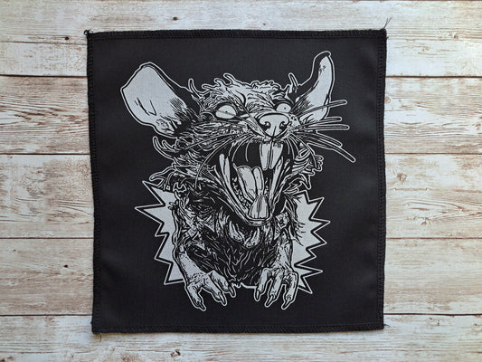 Rat Scream Back Patch | Screen Printed Awsome Patch | Handmade Unique Patch