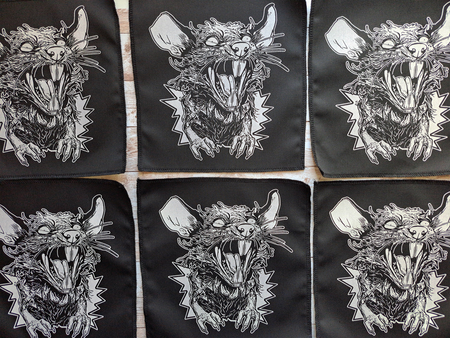 Rat Scream Back Patch | Screen Printed Awsome Patch | Handmade Unique Patch