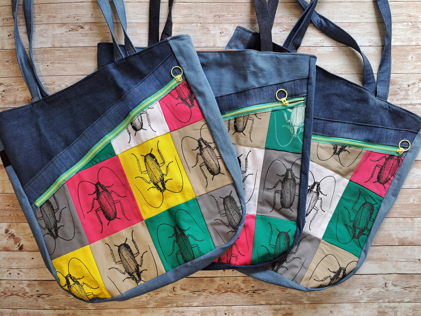 Cockroach Jeans Bag | Patch Shoulder Bag | Screen Printed Shopper