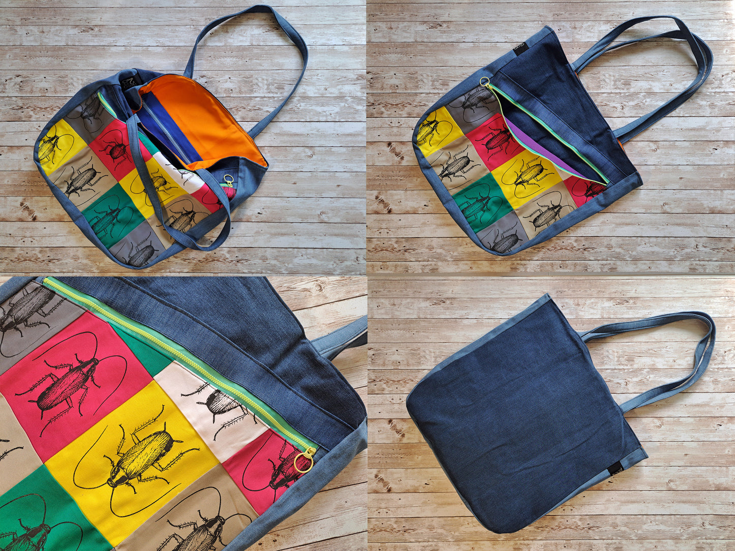 Cockroach Jeans Bag | Patch Shoulder Bag | Screen Printed Shopper