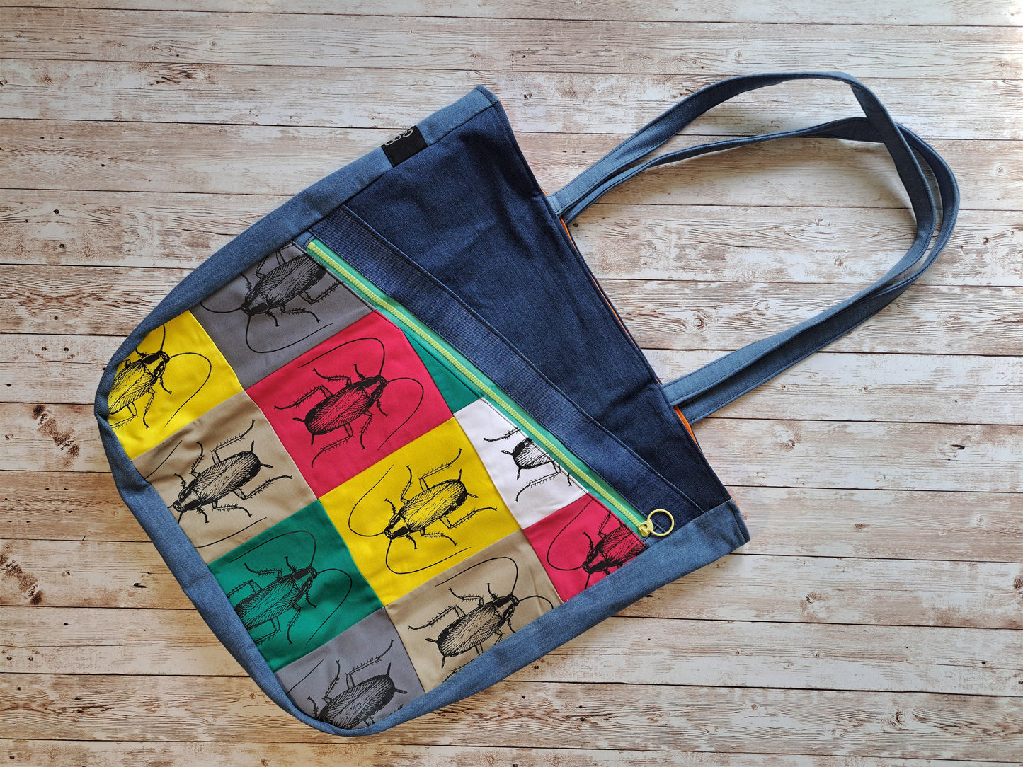 Cockroach Jeans Bag | Patch Shoulder Bag | Screen Printed Shopper