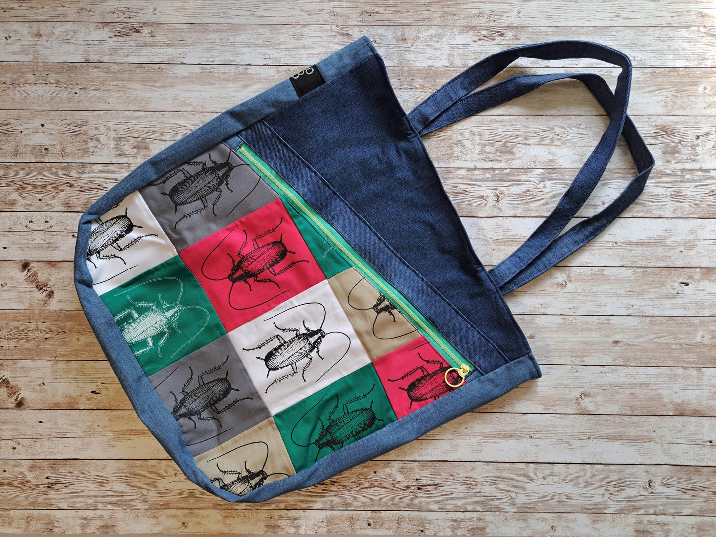 Cockroach Jeans Bag | Patch Shoulder Bag | Screen Printed Shopper