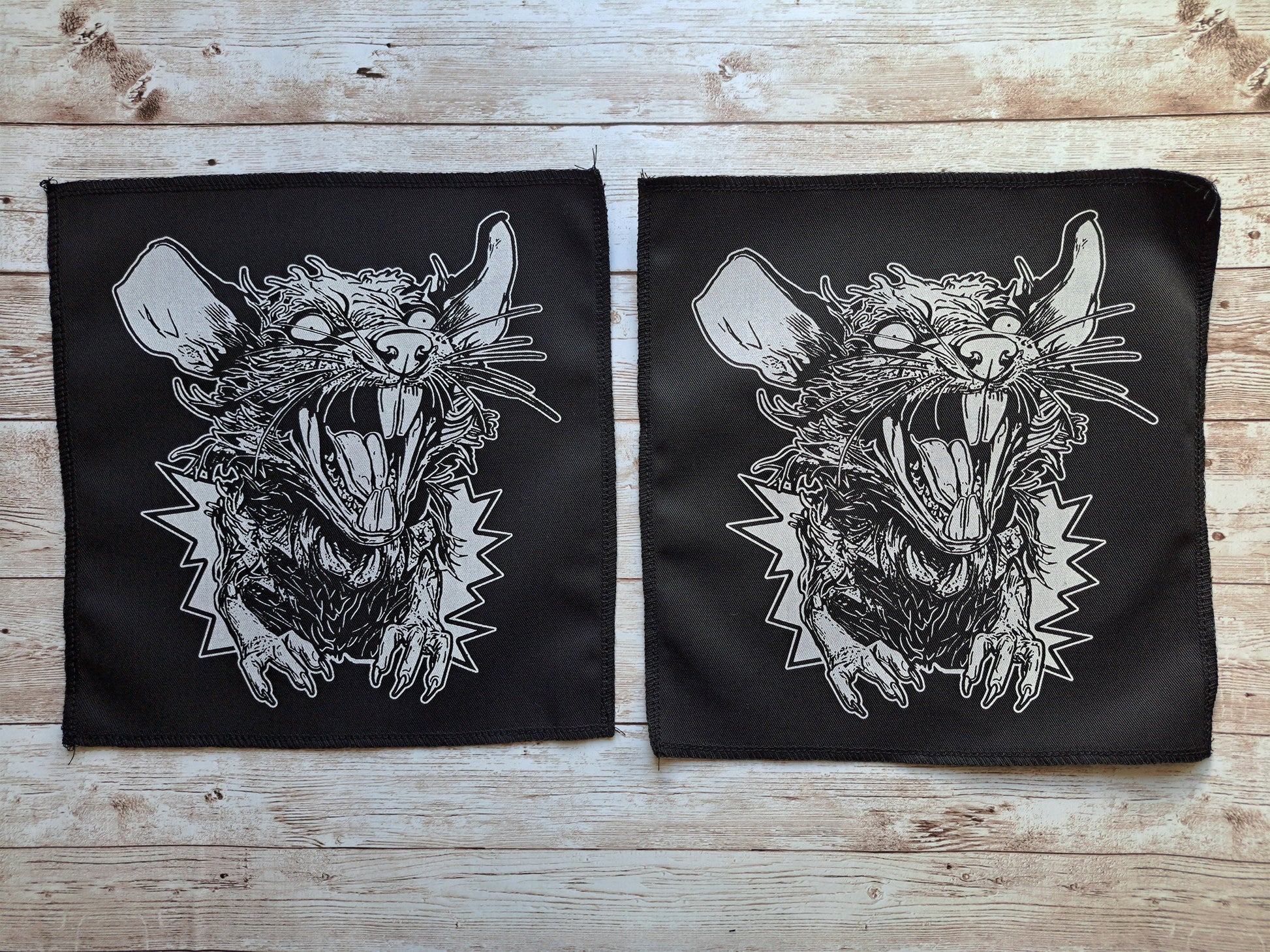 Rat Scream Back Patch | Screen Printed Awsome Patch | Handmade Unique Patch