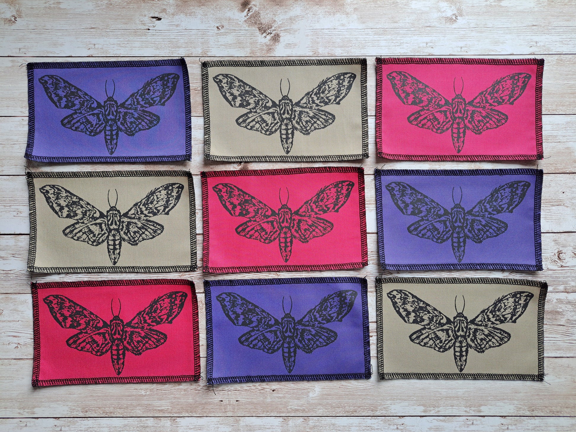 Moth Patch | Gothic Punk Patch | Hand Screen Print | Insect Patch | Alternative Fashion