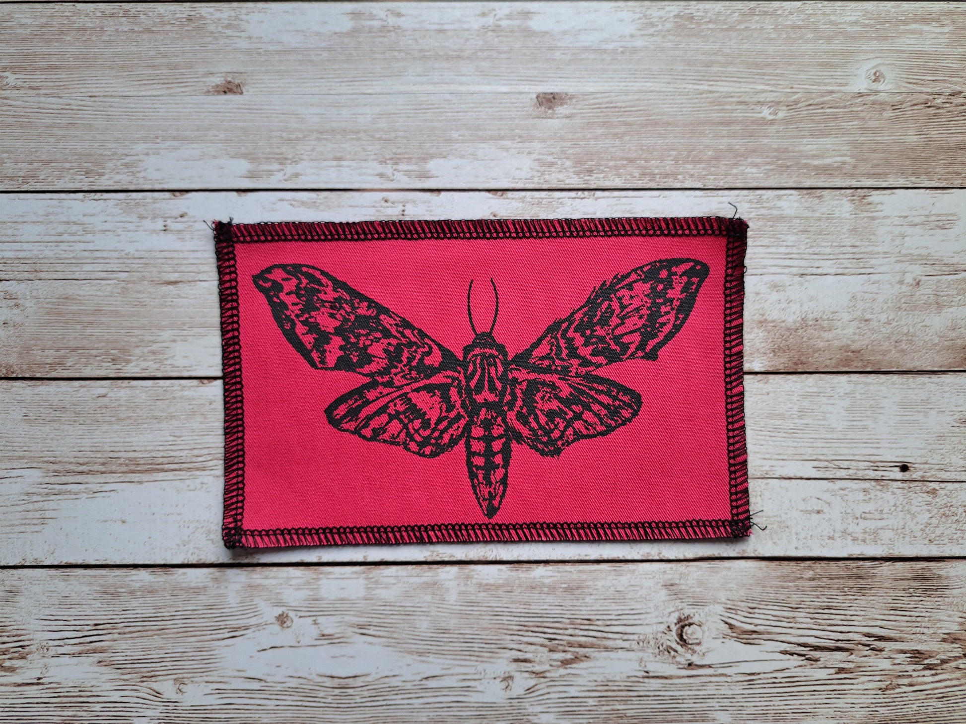 Moth Patch | Gothic Punk Patch | Hand Screen Print | Insect Patch | Alternative Fashion