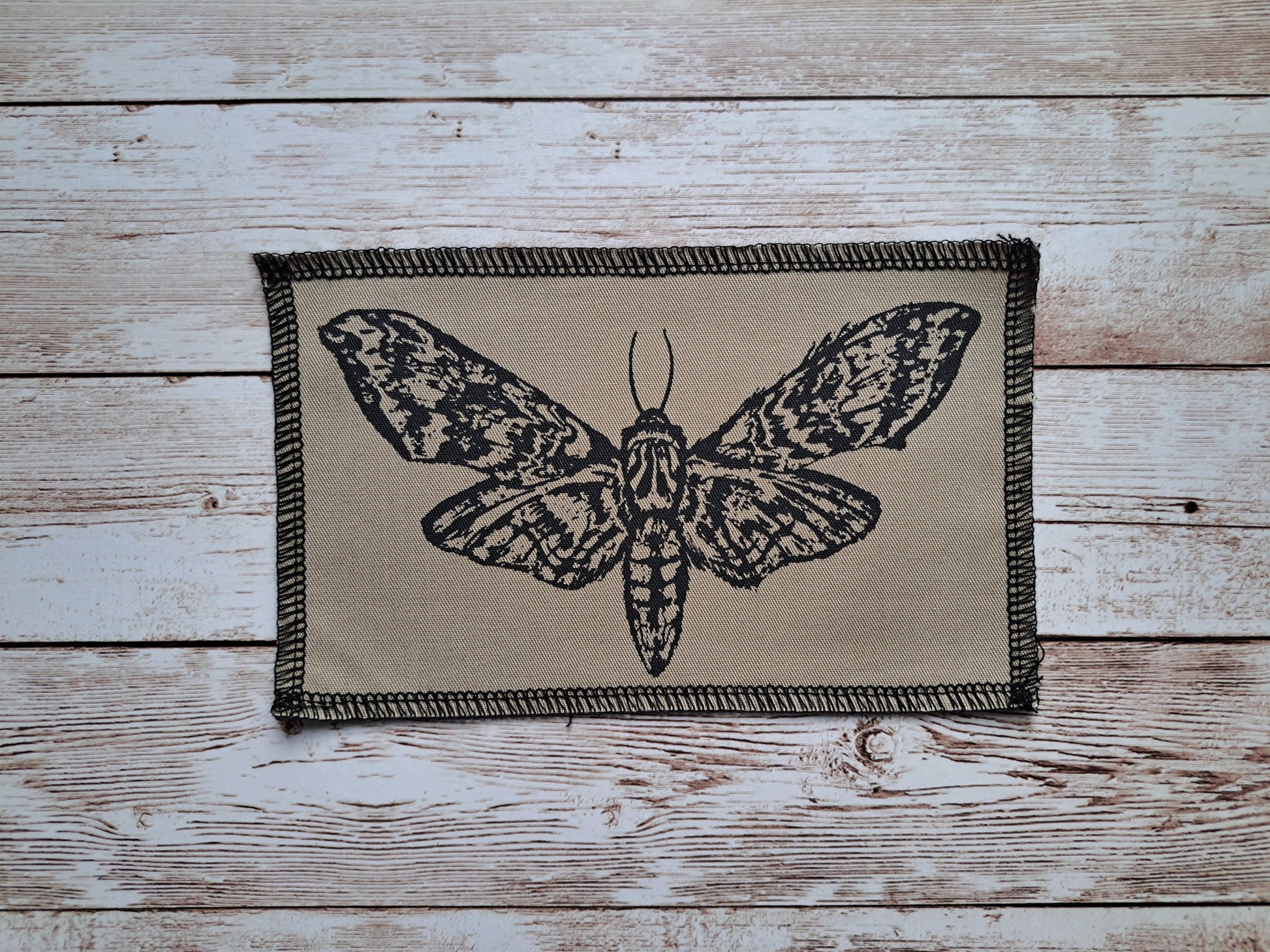 Moth Patch | Gothic Punk Patch | Hand Screen Print | Insect Patch | Alternative Fashion