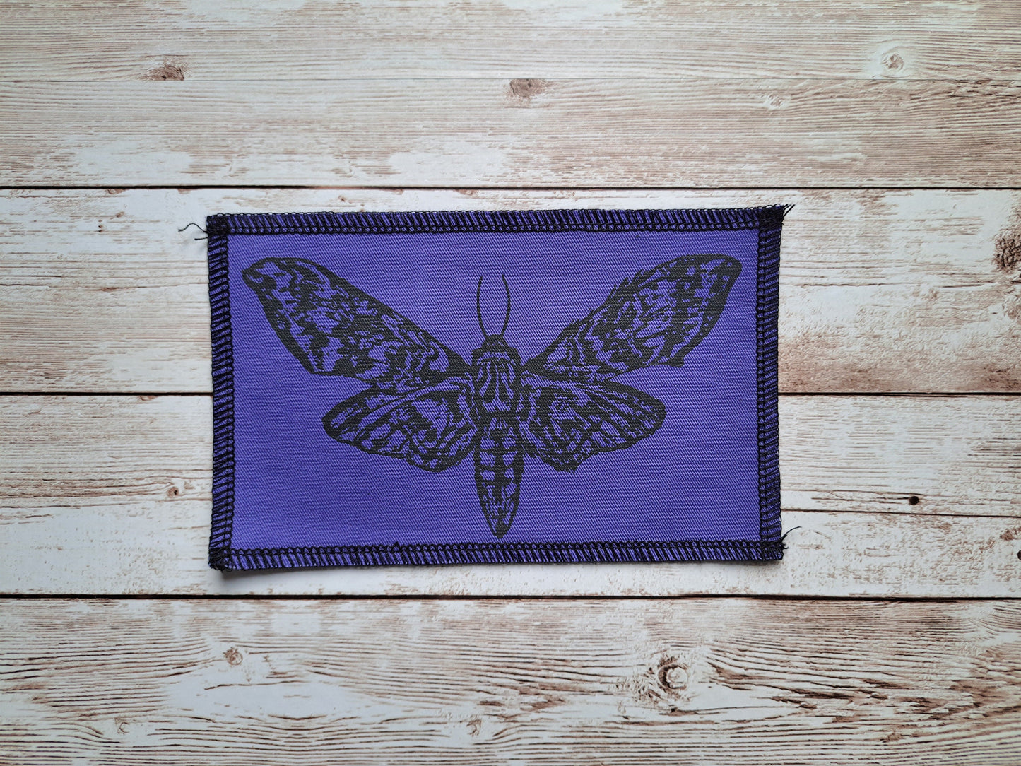 Moth Patch | Gothic Punk Patch | Hand Screen Print | Insect Patch | Alternative Fashion