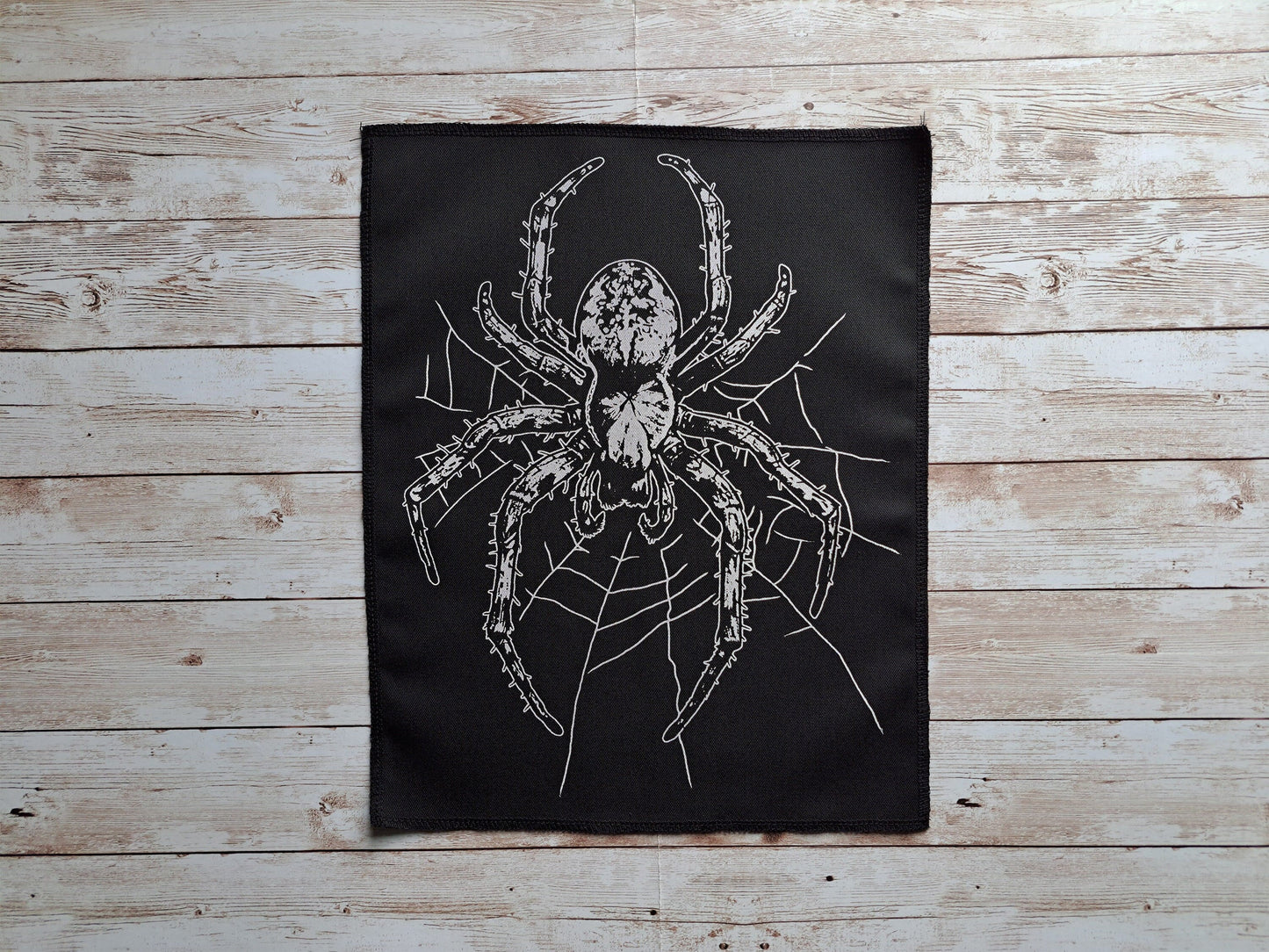 Spider With Web Backpatch | Screen printed Patch | Handmade